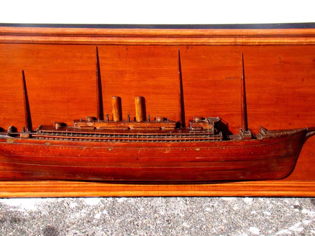 A fine antique American Half-Hull Model of an auxulliary Sail and Steamship circa 1885